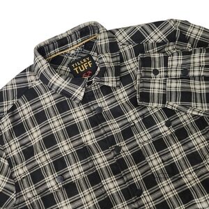 TILLEY TUFF Black Beige Plaid Workwear Button-Up Shirt l